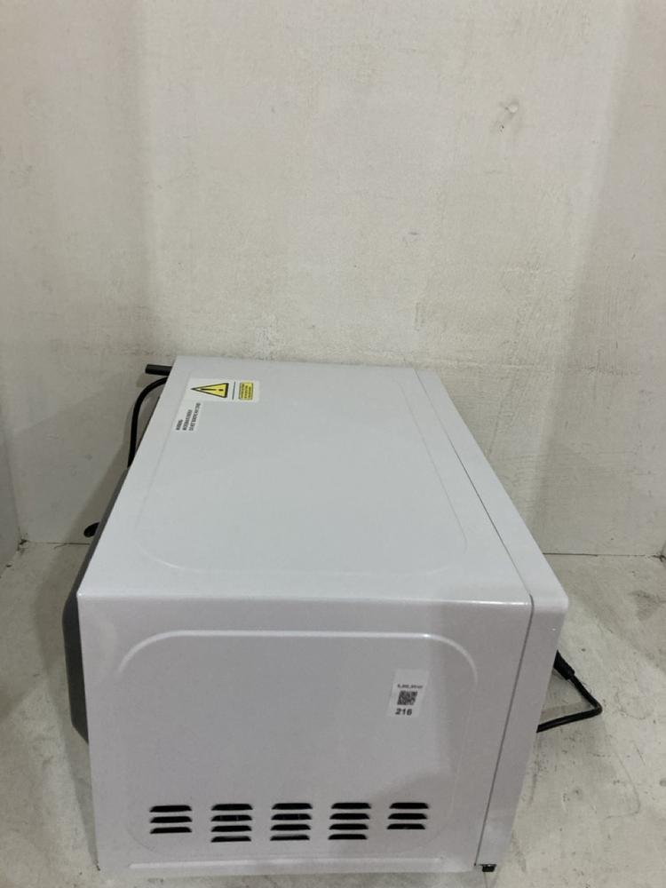 Lot 216  
            Birmingham SR107 - Parcel Delivery Only 

                
TOSHIBA MANUAL 800W MICROWAVE OVEN WHITE
