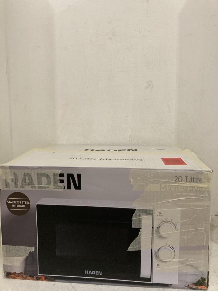 Lot 217  
            Birmingham SR107 - Parcel Delivery Only 

                
HADEN WHITE MANUAL 20L MICROWAVE 700W