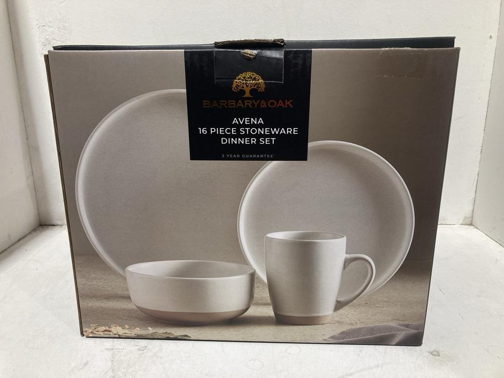 Lot 249  
            Birmingham SR107 - Parcel Delivery Only 

                
BARBARY & OAK AVENA 16 PIECE STONEWARE DINNER SET