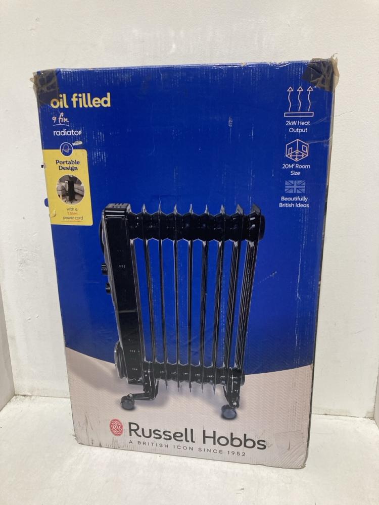 Lot 255  
            Birmingham SR107 - Parcel Delivery Only 

                
RUSSELL HOBBS OIL FILLED 9 FIN RADIATOR