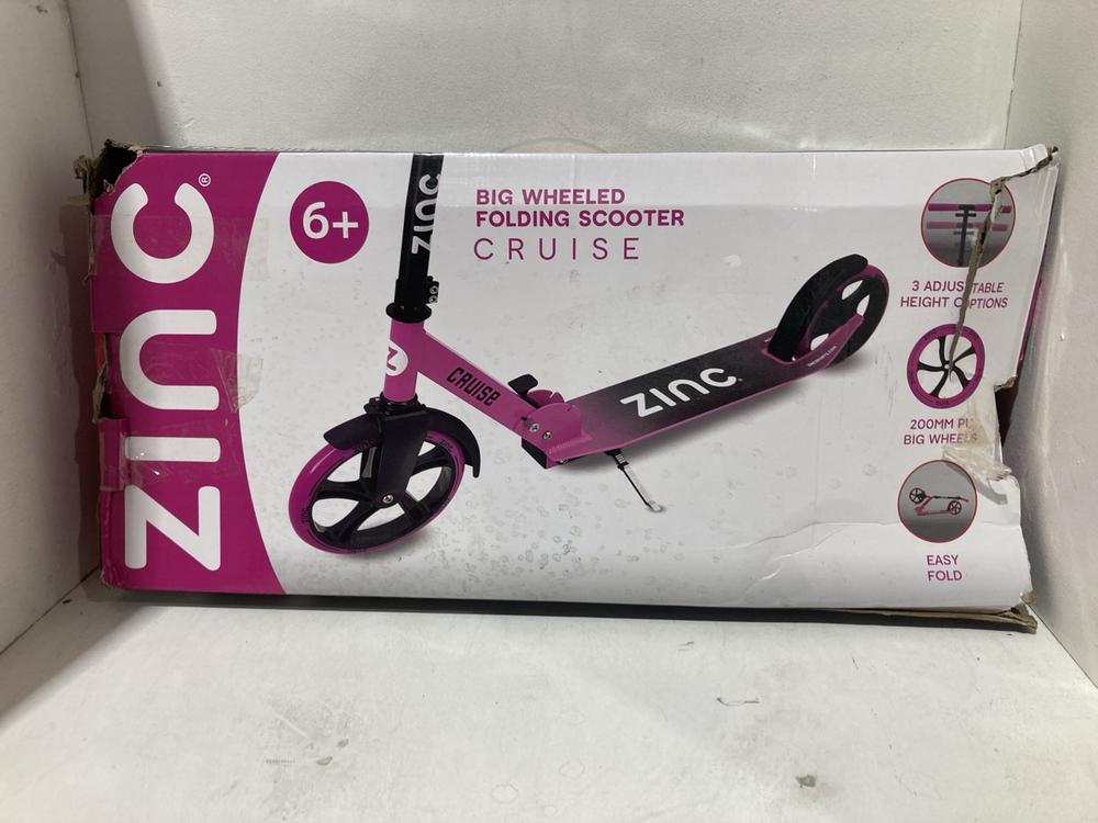 Lot 266  
            Birmingham SR107 - Parcel Delivery Only 

                
ZINC BIG WHEELED FOLDING SCOOTER CRUISE