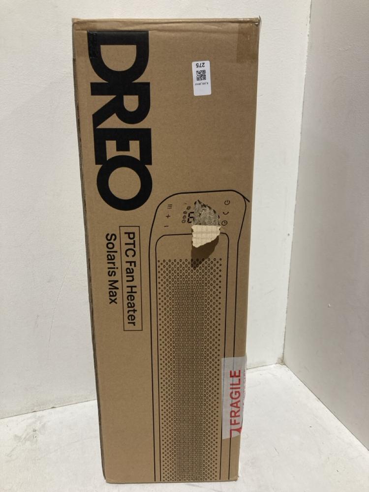 Lot 275  
            Birmingham SR107 - Parcel Delivery Only 

                
DREO SOLARIS MAX PTC FAN HEATER