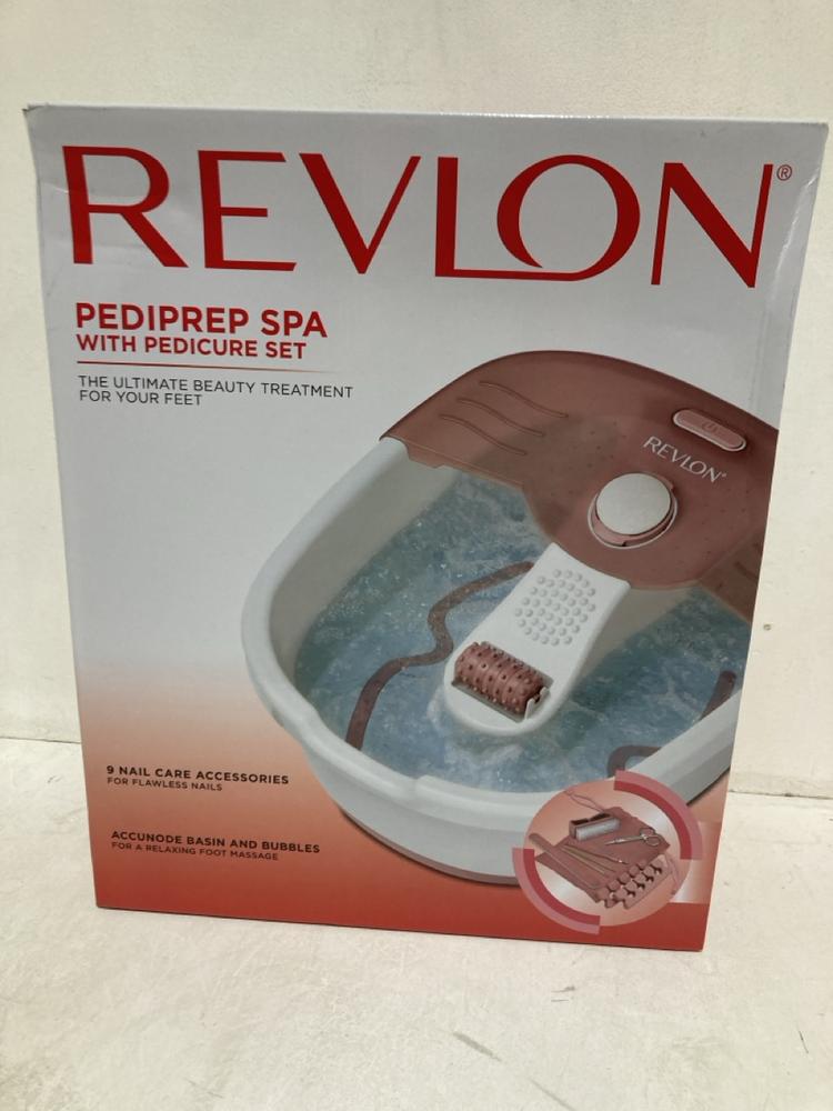 Lot 279  
            Birmingham SR107 - Parcel Delivery Only 

                
REVLON PEDIPREP SPA WITH PEDICURE SET