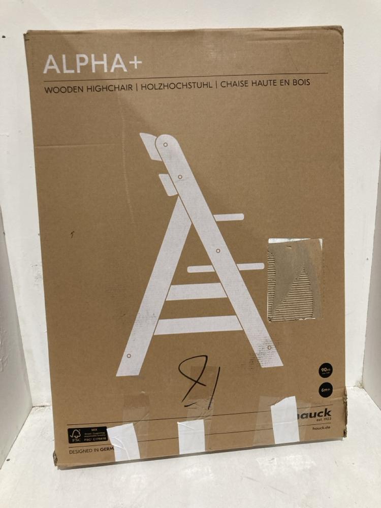 Lot 295  
            Birmingham SR107 - Parcel Delivery Only 

                
ALPHA WOODEN HIGHCHAIR