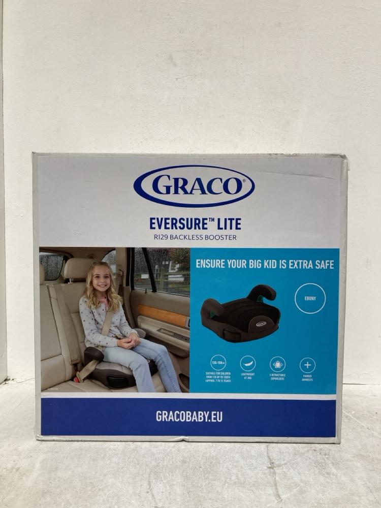Lot 299  
            Birmingham SR107 - Parcel Delivery Only 

                
GRACO EVERSURE LITE BACKLESS BOOSTER CAR SEAT