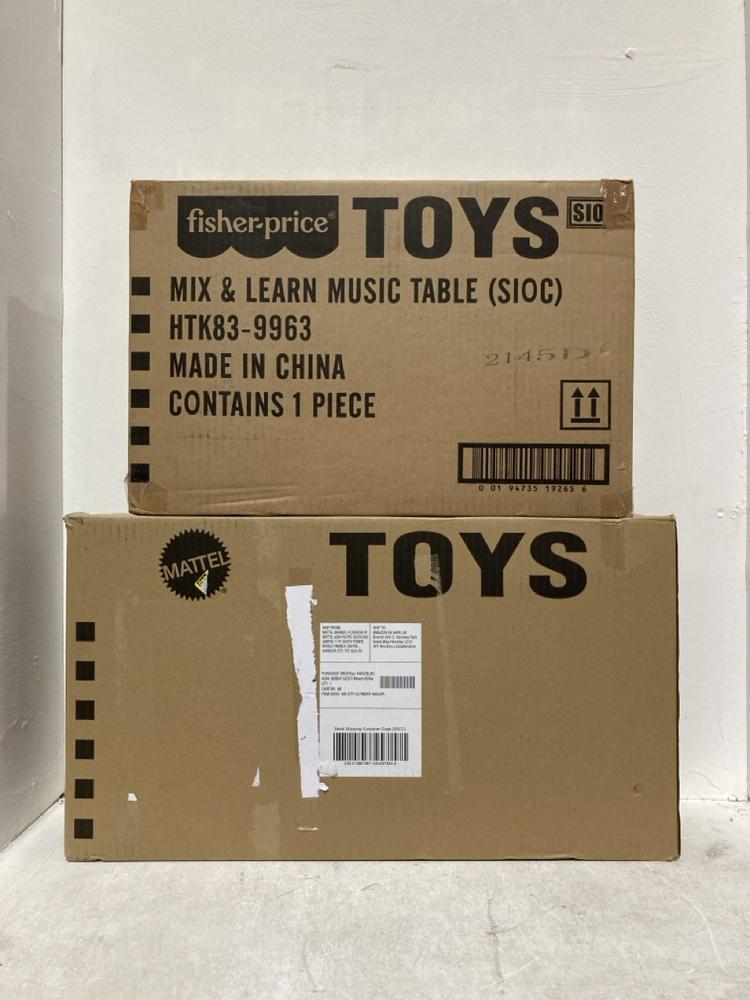 Lot 308  
            Birmingham SR107 - Parcel Delivery Only 

                
2 X ITEMS TO INCLUDE MATTEL TOYS HOT WHEEL ULTIMATE T-REX TRANSPORTER AND TOYS MI...