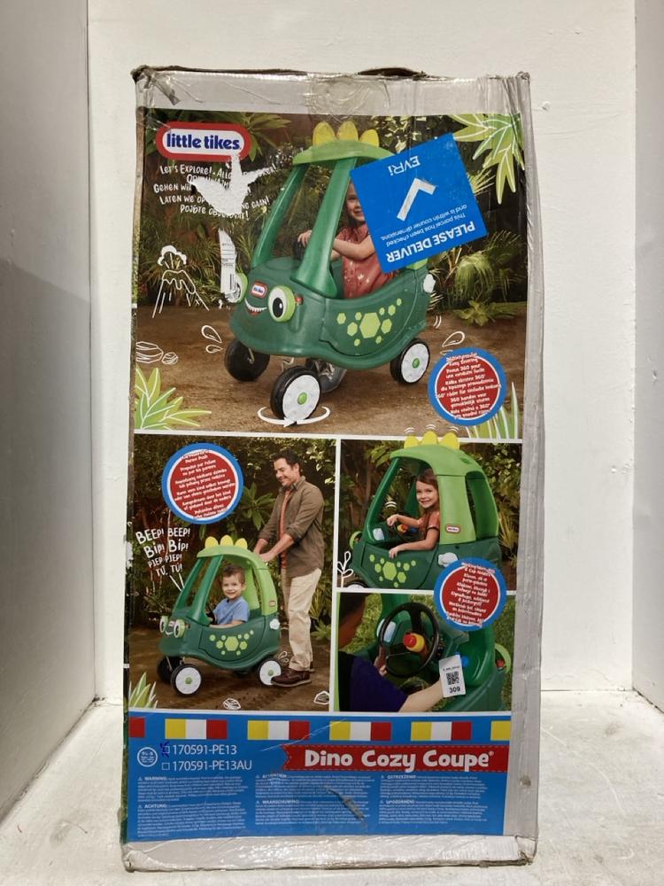 Lot 309  
            Birmingham SR107 - Parcel Delivery Only 

                
LITTLE TIKES DINO COZY COUPE GREEN