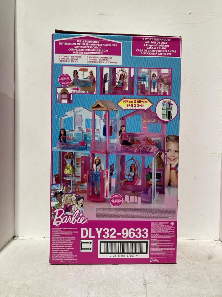Lot 310  
            Birmingham SR107 - Parcel Delivery Only 

                
BARBIE 3 STORY TOWNHOUSE MAISON DELUXE