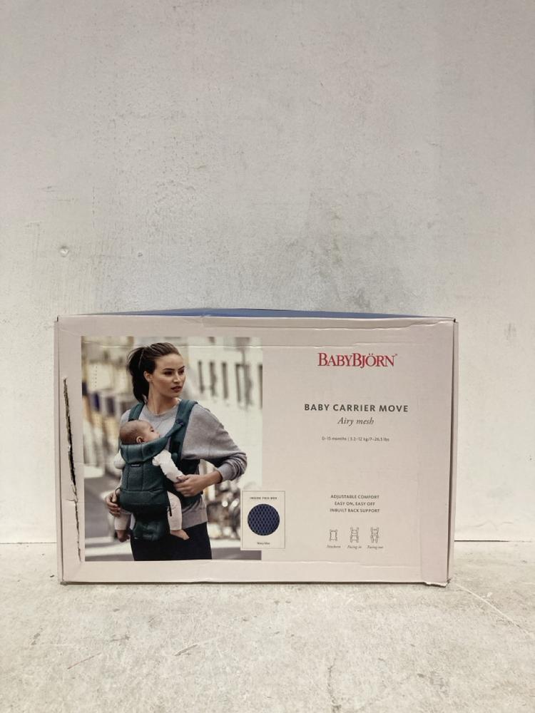 Lot 378  
            Birmingham SR107 - Parcel Delivery Only 

                
BABYBJORN BABY CARRIER MOVE AIRY MESH (0-15 MONTHS) 3.2-12KG