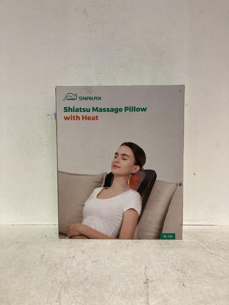 Lot 379  
            Birmingham SR107 - Parcel Delivery Only 

                
SNAILAX SHIATSU MASSAGE PILLOW WITH HEAT (3.5LBS)