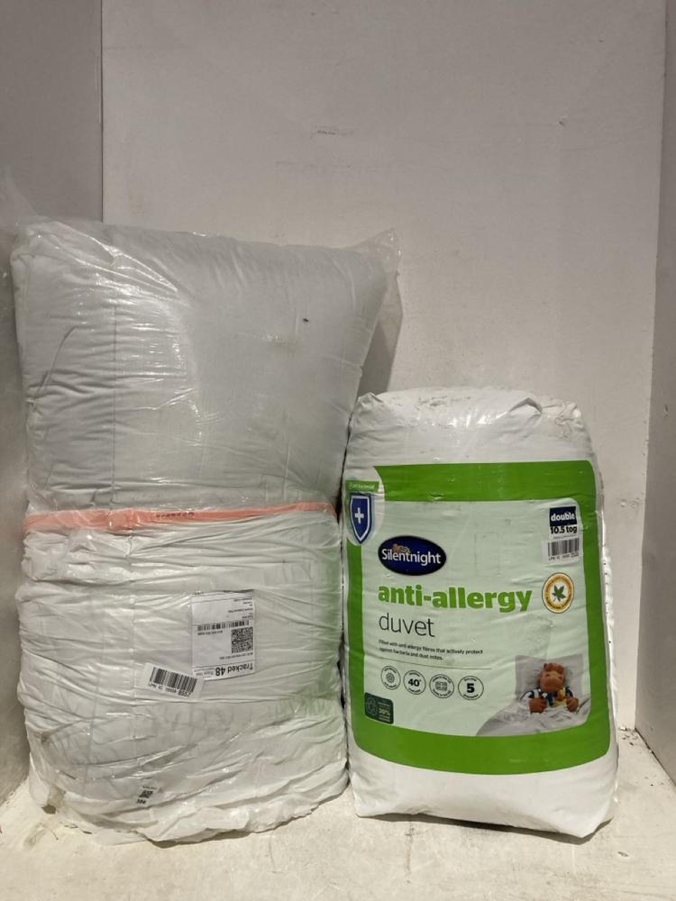 Lot 386  
            Birmingham SR107 - Parcel Delivery Only 

                
SILENTNIGHT ANTI-ALLERGY DUVET AND WHITE DUVET
