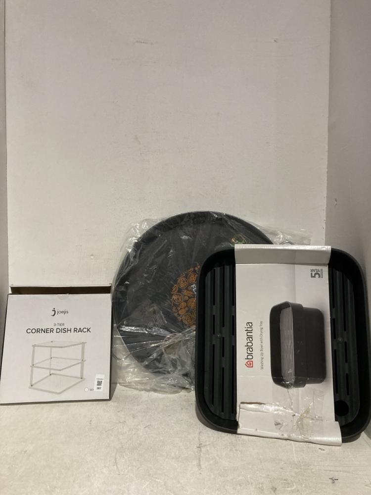 Lot 387  
            Birmingham SR107 - Parcel Delivery Only 

                
3X ITEMS TO INCLUDE JOEJIS 3-TIER CORNER DISH RACK