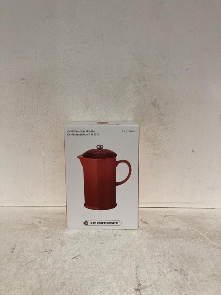Lot 395  
            Birmingham SR107 - Parcel Delivery Only 

                
LE CREUSET 1L COFFEE POT