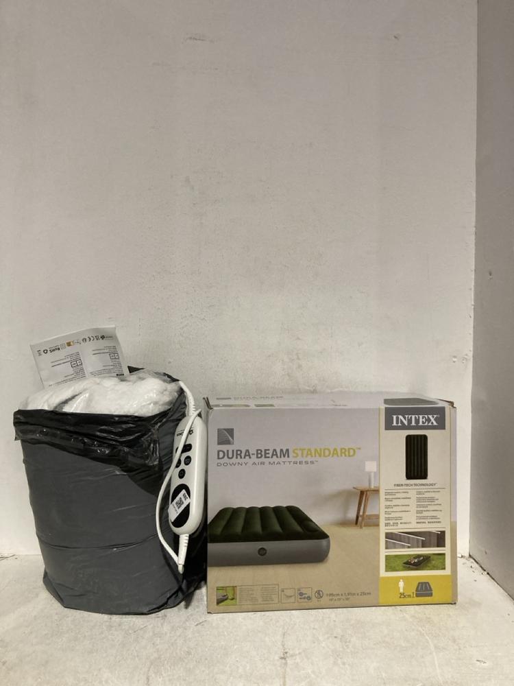 Lot 399  
            Birmingham SR107 - Parcel Delivery Only 

                
MIA & COCO ELECTRIC BLANKET AND INTEX DURA BEAM STANDARD AIR MATTRESS