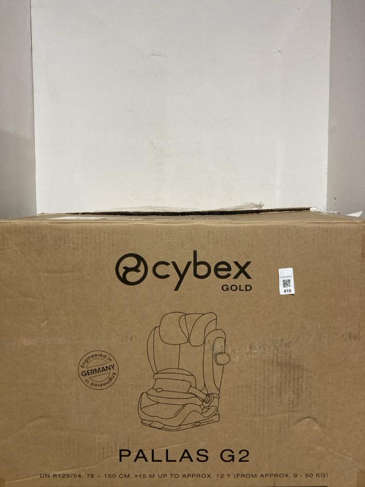 Lot 410  
            Birmingham SR107 - Parcel Delivery Only 

                
CYBEX GOLD PALLAS 2 PLUS / ALMOND BEIGE CAR SEAT