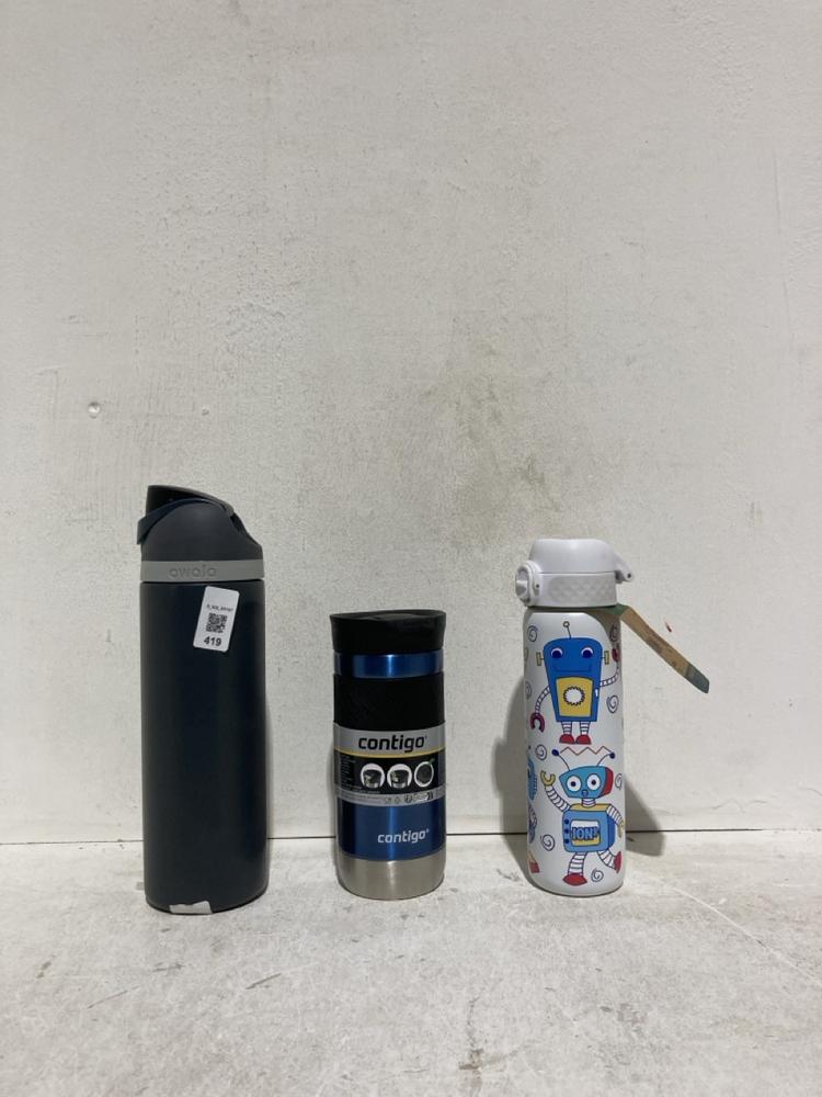 Lot 419  
            Birmingham SR107 - Parcel Delivery Only 

                
3X BOTTLES TO INCLUDE CONTIGO TRAVEL MUG 470ML