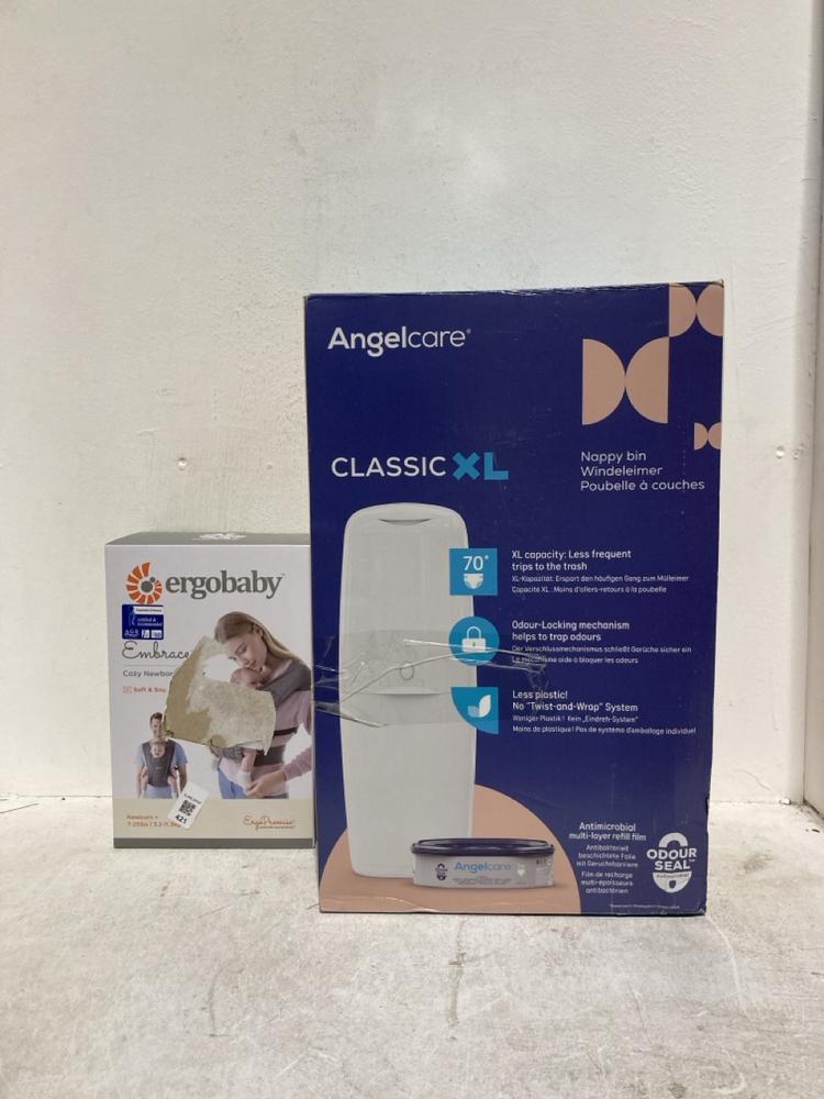 Lot 421  
            Birmingham SR107 - Parcel Delivery Only 

                
ERGOBABY COZY NEWBORN CARRIER AND ANGELCARE POWERFUL ODOUR CONTROL