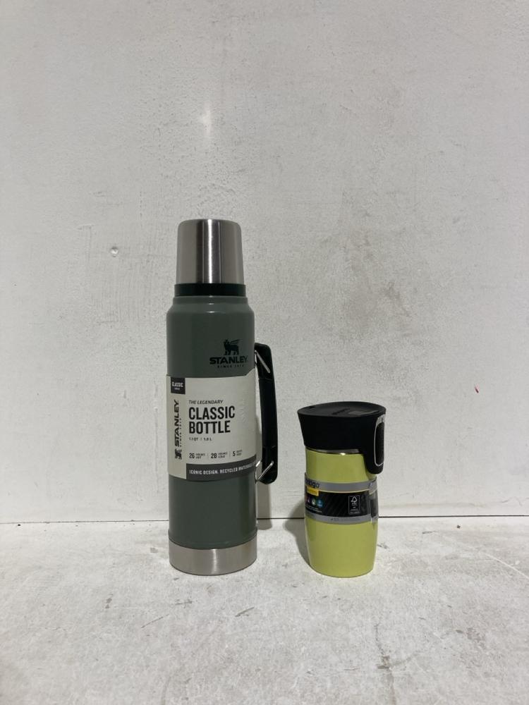 Lot 422  
            Birmingham SR107 - Parcel Delivery Only 

                
2X BOTTLES TO INCLUDE STANLEY CLASSIC BOTTLE 1L