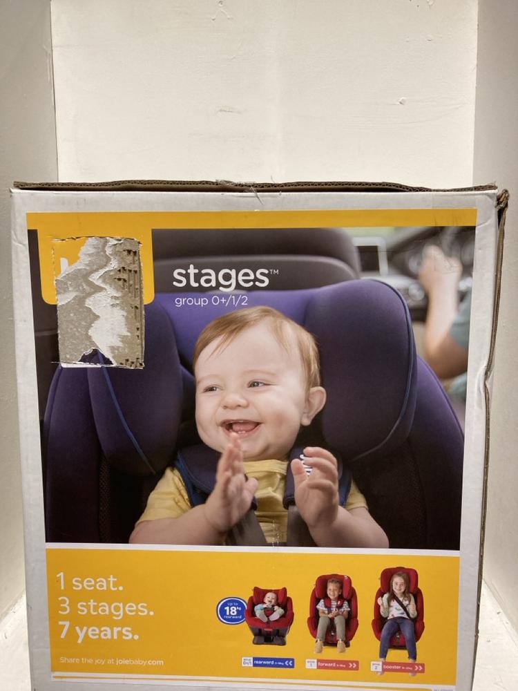 Lot 431  
            Birmingham SR107 - Parcel Delivery Only 

                
JOIE STAGE GROUP 0+1/2 CONVERTIBLE CAR SEAT