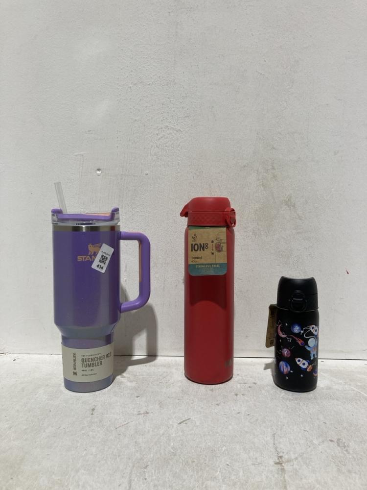 Lot 434  
            Birmingham SR107 - Parcel Delivery Only 

                
3X BOTTLES TO INCLUDE STANLEY QUENCHER TUMBLER 1.18L