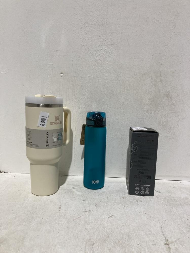 Lot 437  
            Birmingham SR107 - Parcel Delivery Only 

                
3X BOTTLES TO INCLUDE STANLEY QUENCHER TUMBLER 1.18ML