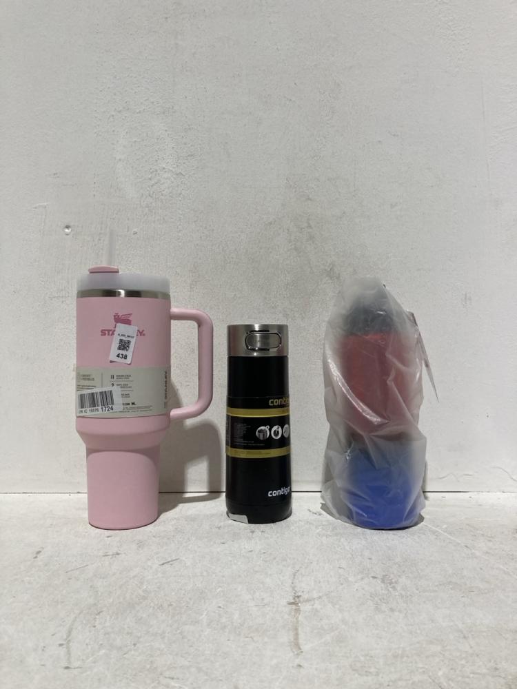 Lot 438  
            Birmingham SR107 - Parcel Delivery Only 

                
3X BOTTLES TO INCLUDE STANLEY QUENCHER TUMBLER 1.18ML