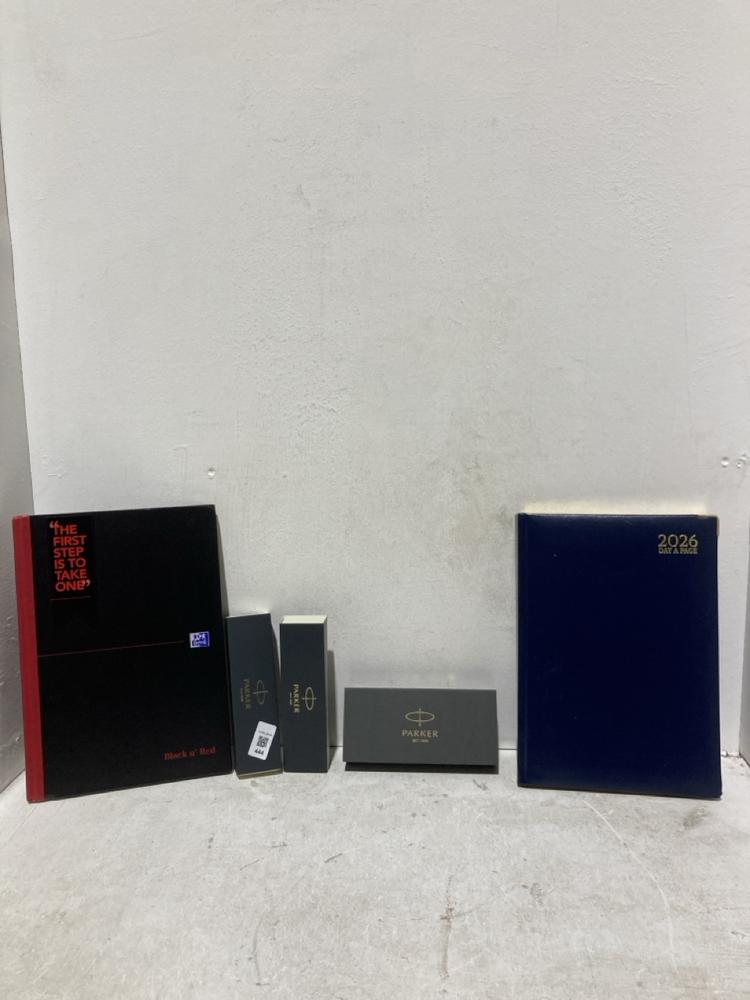 Lot 444  
            Birmingham SR107 - Parcel Delivery Only 

                
5 X ITEMS TO INCLUDE PARKER STAINLESS STEEL EFFECT PEN