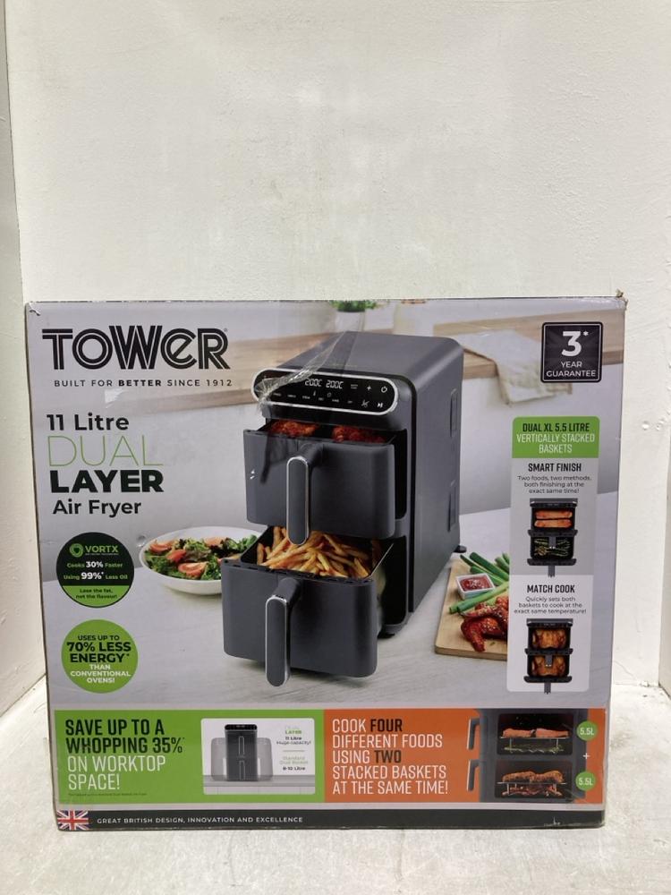 Lot 456  
            Birmingham SR107 - Parcel Delivery Only 

                
TOWER 11L DUAL LAYER AIR FRYER
