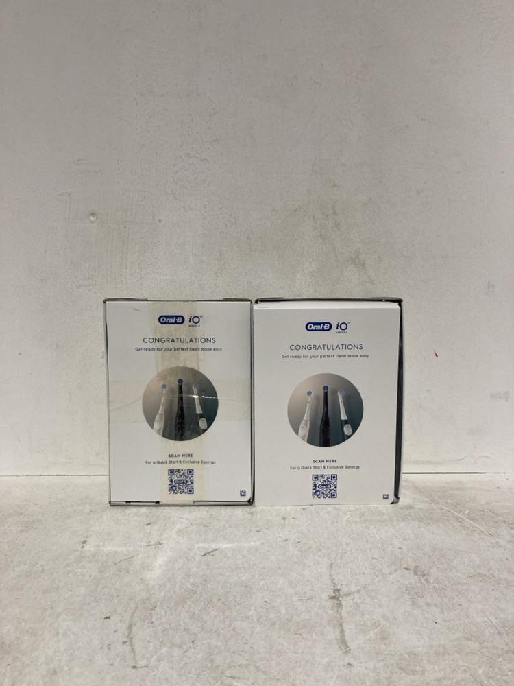 Lot 458  
            Birmingham SR107 - Parcel Delivery Only 

                
2 X ORAL-B IQ ELECTRIC TOOTHBRUSHES