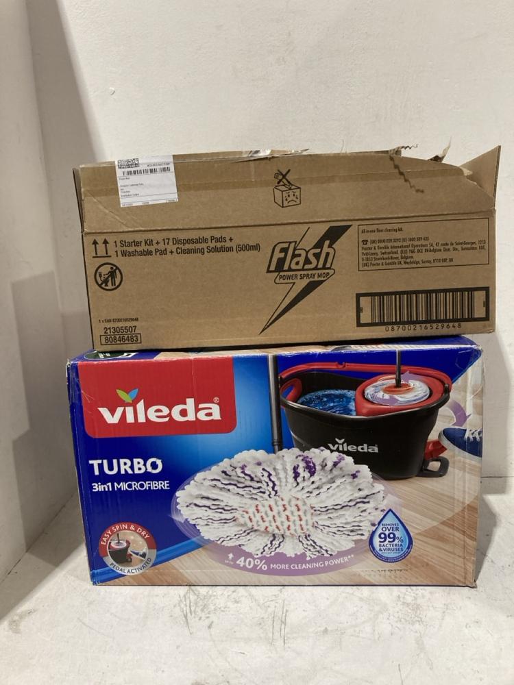 Lot 487  
            Birmingham SR107 - Parcel Delivery Only 

                
2 X ITEMS TO INCLUDE VILEDA TURBO 3 IN 1 MICROFIBER MOP