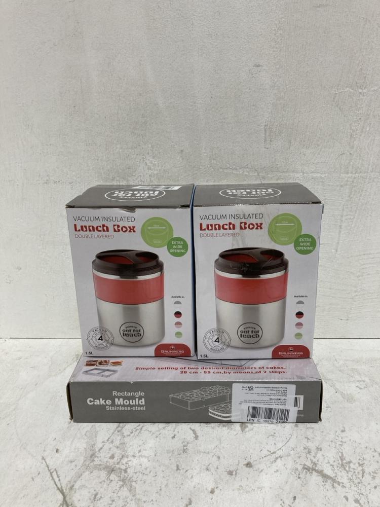 Lot 496  
            Birmingham SR107 - Parcel Delivery Only 

                
3 X ITEMS TOP INCLUDE VACUUM INSULATED LUNCH BOX