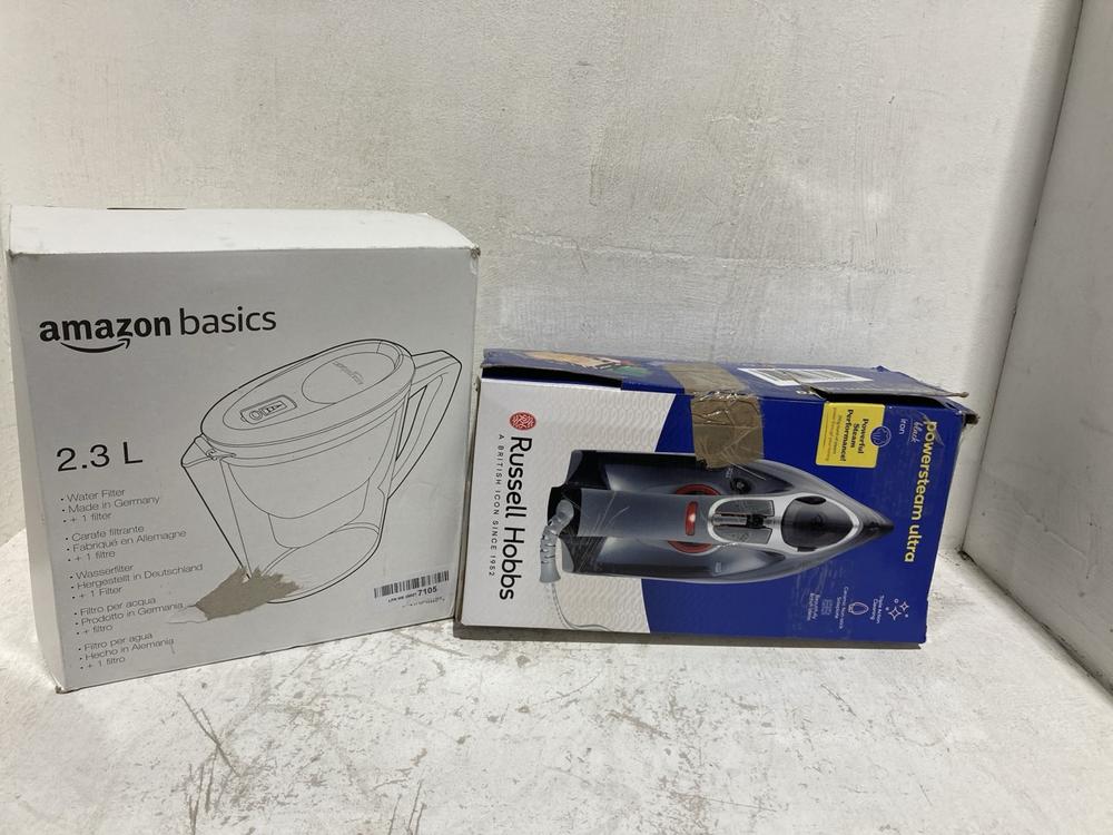 Lot 530  
            Birmingham SR107 - Parcel Delivery Only 

                
2 X ITEMS TO INCLUDE RUSSELL HOBBS POWERSTEAM ULTRA STEAM IRON