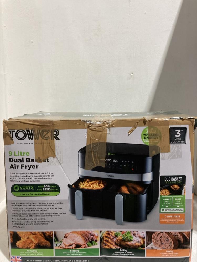 Lot 533  
            Birmingham SR107 - Parcel Delivery Only 

                
TOWER 9L DUAL BASKET AIR FRYER