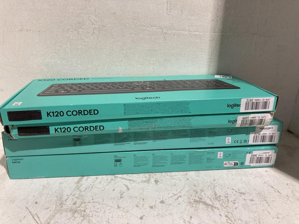Lot 548  
            Birmingham SR107 - Parcel Delivery Only 

                
4 X LOGITECH KEYBOARDS TO INCLUDE K120 CORDED