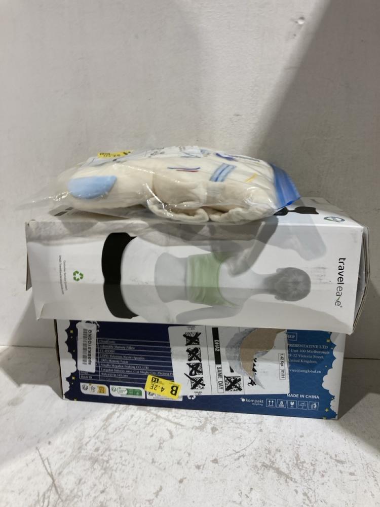 Lot 560  
            Birmingham SR107 - Parcel Delivery Only 

                
3 X ITEMS TO INCLUDE ADJUSTABLE MEMORY FOAM PILLOW