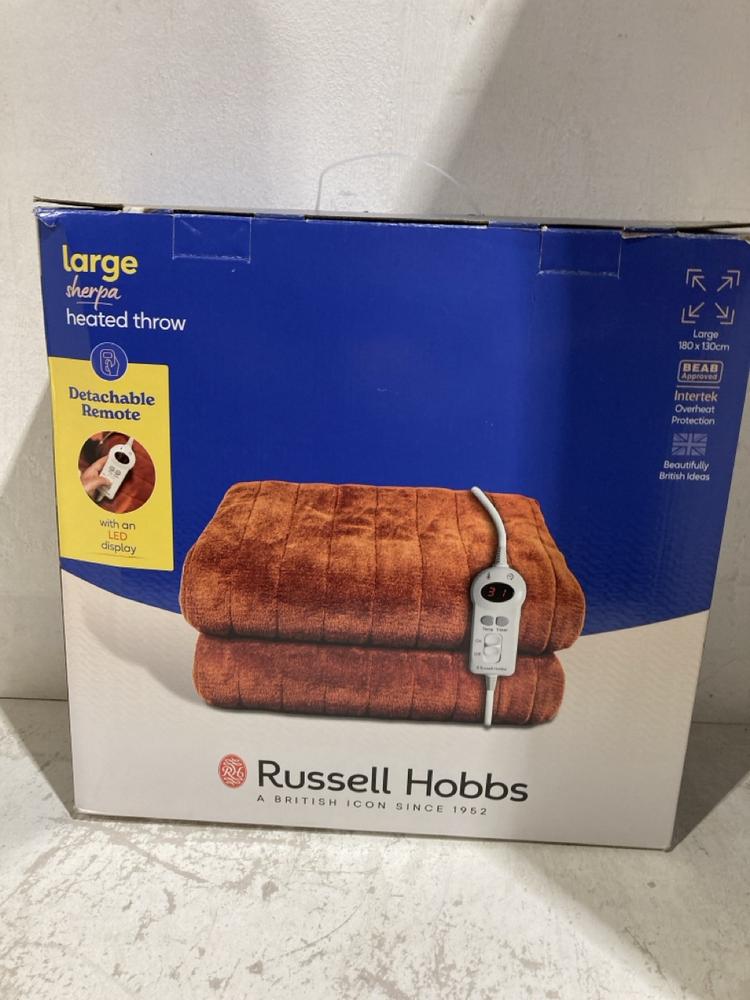 Lot 562  
            Birmingham SR107 - Parcel Delivery Only 

                
RUSSELL HOBBS LARGE SHERPA HEATED THROW