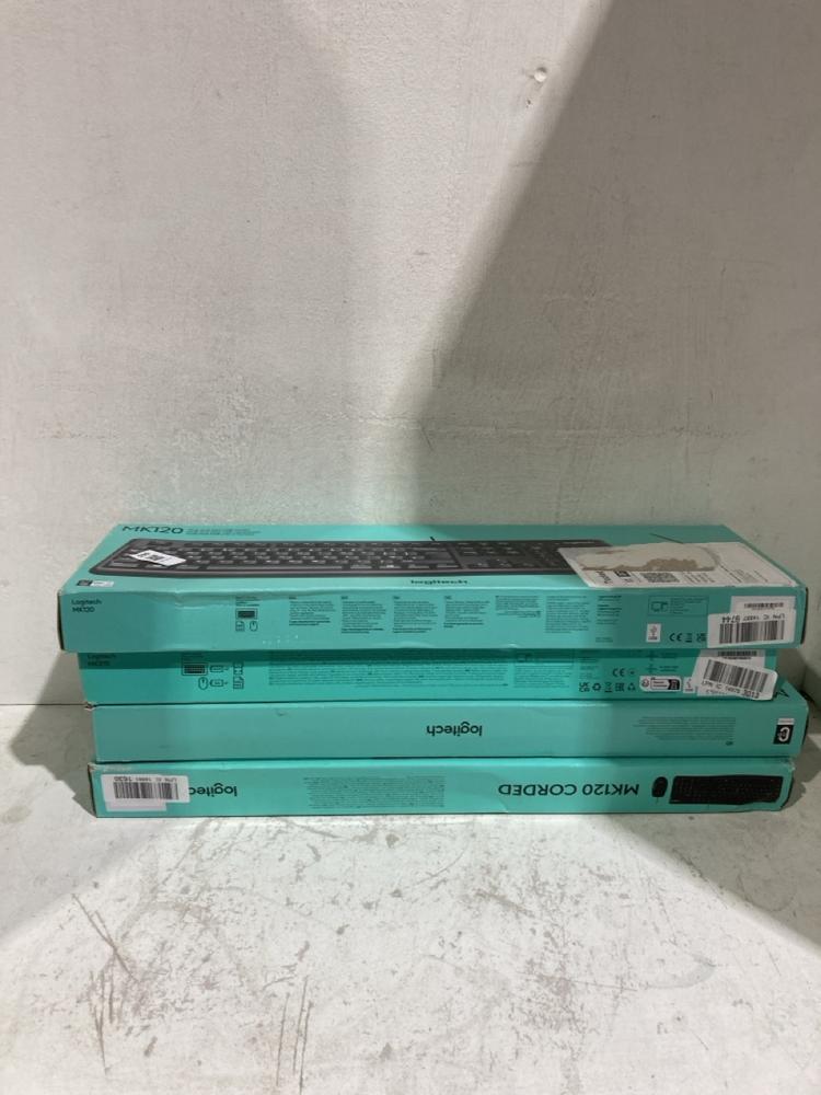 Lot 565  
            Birmingham SR107 - Parcel Delivery Only 

                
4 X ASSORTED LOGITECH KEYBOARDS TO INCLUDE MK120 CORDED KEYBOARD