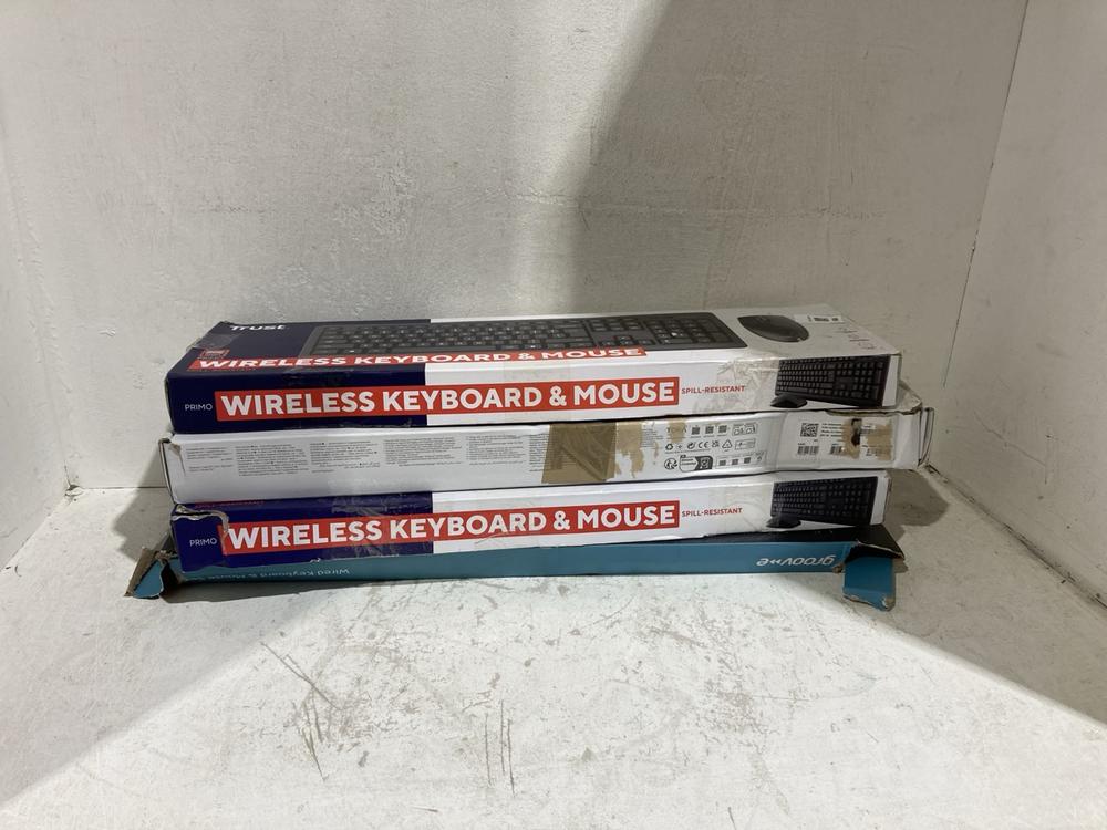 Lot 568  
            Birmingham SR107 - Parcel Delivery Only 

                
4 X ASSORTED KEYBOARDS TO INCLUDE PRIMO WIRELESS KEYBOARD & MOUSE