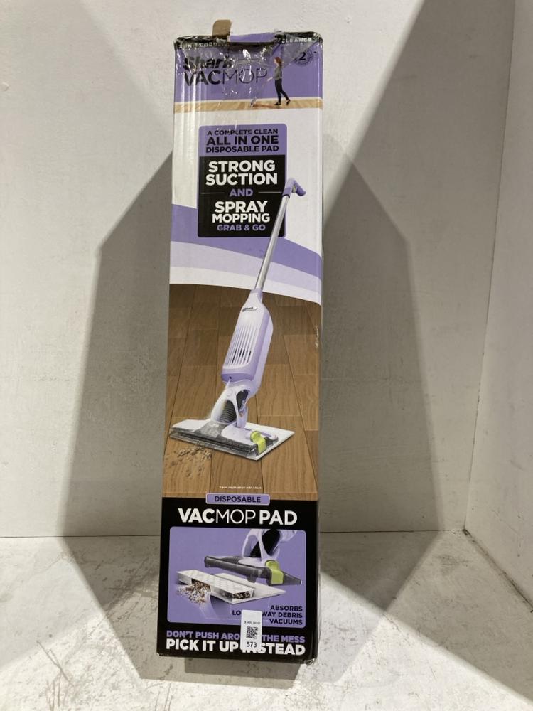 Lot 573  
            Birmingham SR107 - Parcel Delivery Only 

                
SHARK VAC MOP ALL IN ONE SUCTION & SPRAY MOP
