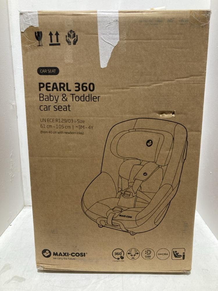 Lot 589  
            Birmingham SR107 - Parcel Delivery Only 

                
MAXI-COSI PEARL 360 BABY & TODDLER CAR SEAT