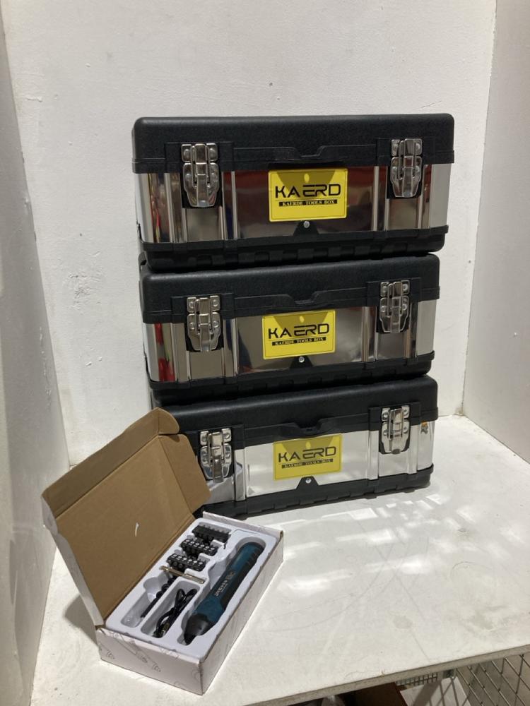 Lot 606  
            Birmingham SR107 - Parcel Delivery Only 

                
4 X ITEMS TO INCLUDE 3 KAEDE TOOL BOX