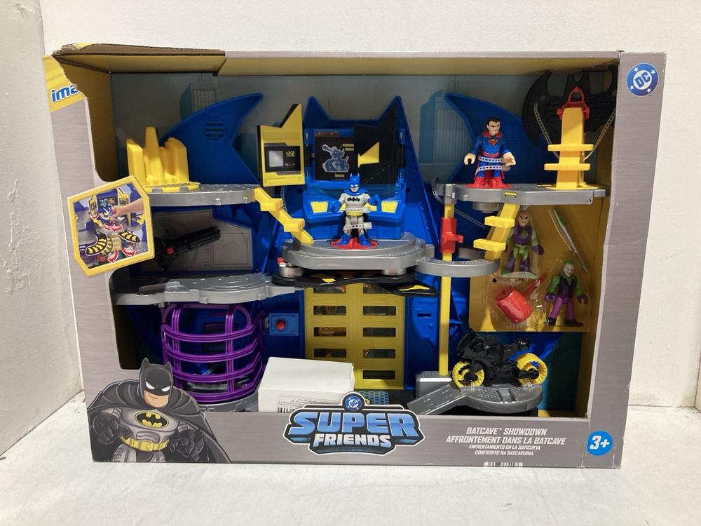 Lot 644  
            Birmingham SR107 - Parcel Delivery Only 

                
FISHER PRICE DC SUPER FRIENDS BATCAVE SHOWDOWN