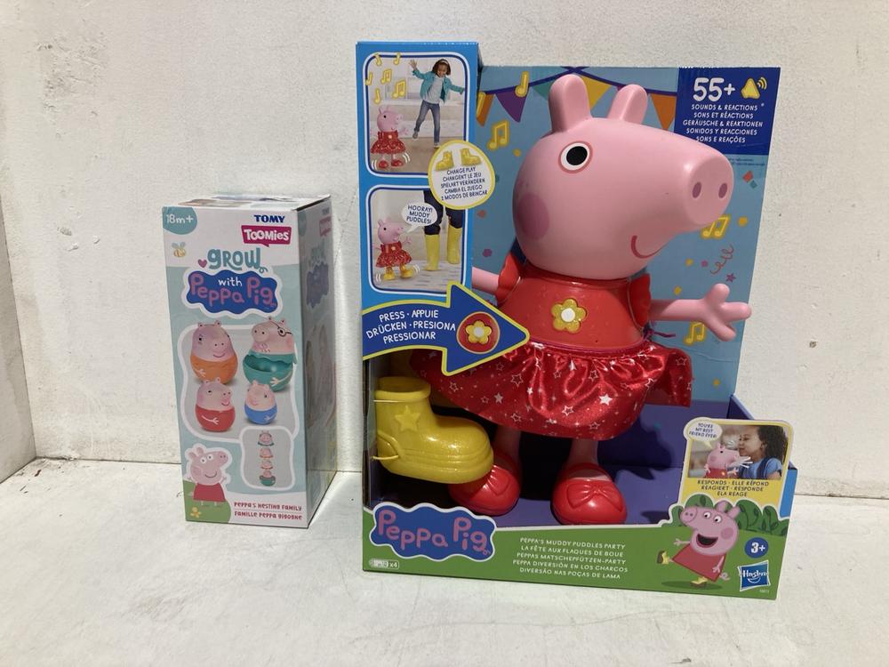 Lot 645  
            Birmingham SR107 - Parcel Delivery Only 

                
2 X ITEMS TO INCLUDE PEPPA PIG PEPPA'S MUDDY PUDDLES PARTY