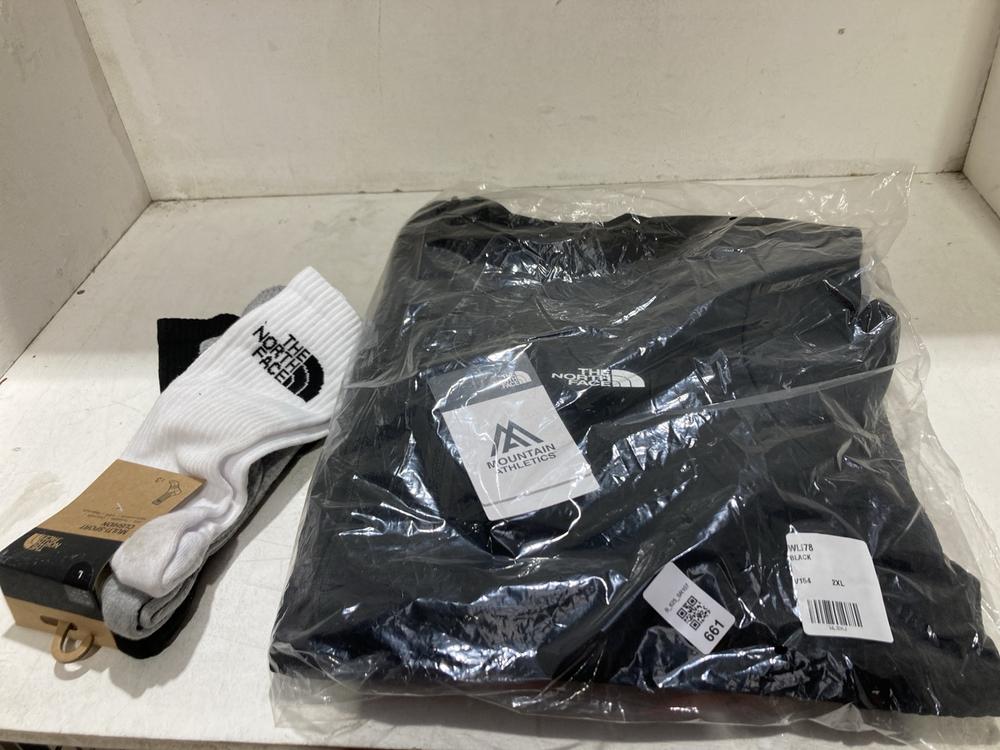 Lot 661  
            Birmingham SR107 - Parcel Delivery Only 

                
2 X ITEMS TO INCLUDE BLACK THE NORTH FACE JACKET SIZE XXL
