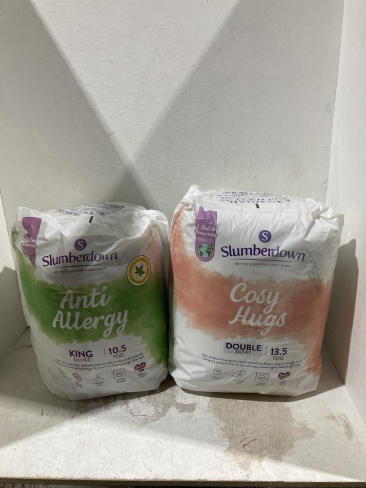 Lot 693  
            Birmingham SR107 - Parcel Delivery Only 

                
ASSORTED LINEN TO INCLUDE SLUMBERDOWN ANTI ALLERGY KING DUVET 10.5 TOG