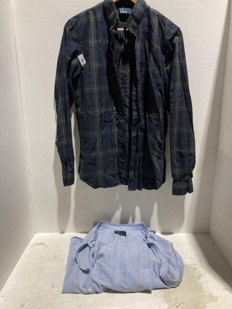 Lot 738  
            Birmingham SR107 - Parcel Delivery Only 

                
MENS SHIRTS TO INCLUDE FRED PERRY DARK CHECKERED LONG SLEEVE SIZE M