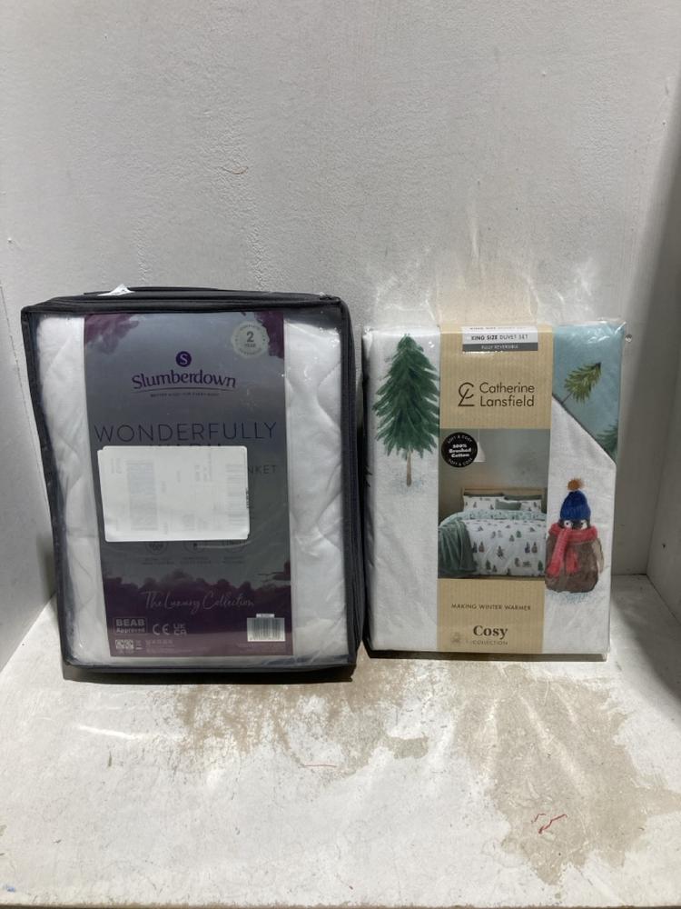 Lot 748  
            Birmingham SR107 - Parcel Delivery Only 

                
ASSORTED LINEN TO INCLUDE CATHERINE LANSFIELD COSY COLLECTION KING SIZE DUVET SET