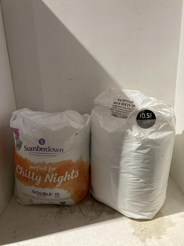 Lot 754  
            Birmingham SR107 - Parcel Delivery Only 

                
ASSORTED LINEN TO INCLUDE SLUMBERDOWN CHILLY NIGHTS DOUBLE DUVET 15 TOG