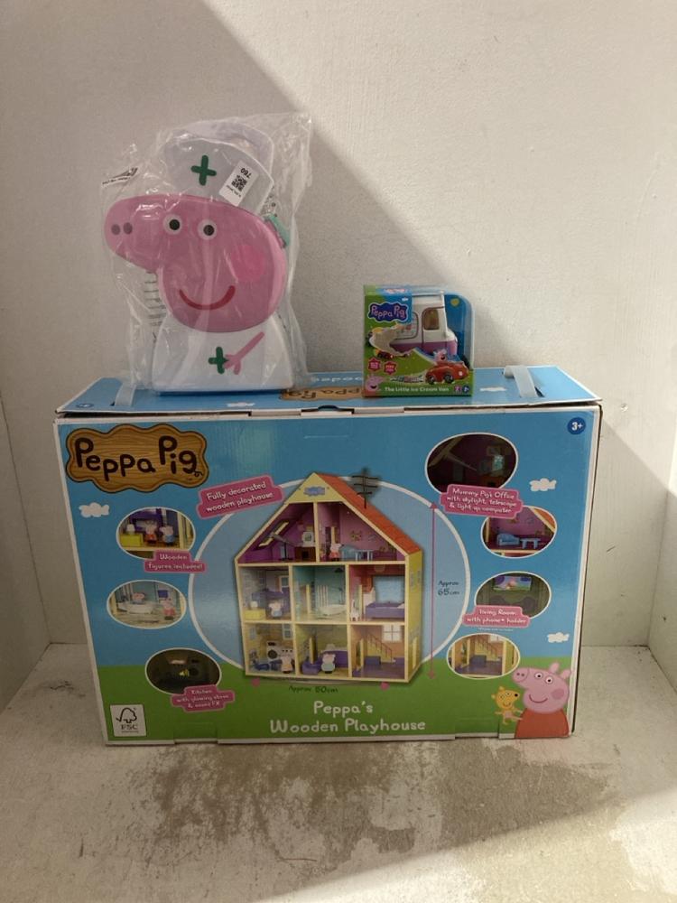 Lot 760  
            Birmingham SR107 - Parcel Delivery Only 

                
CHILDRENS TOYS TO INCLUDE PEPPA PIG PEPPAS WOODEN PLAYHOUSE