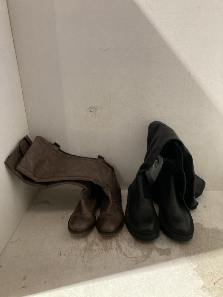 Lot 761  
            Birmingham SR107 - Parcel Delivery Only 

                
ASSORTED BOX OF WOMEN'S BOOTS TO INCLUDE 2 PAIRS LEATHER BOOTS MIXED SIZES AND CO...